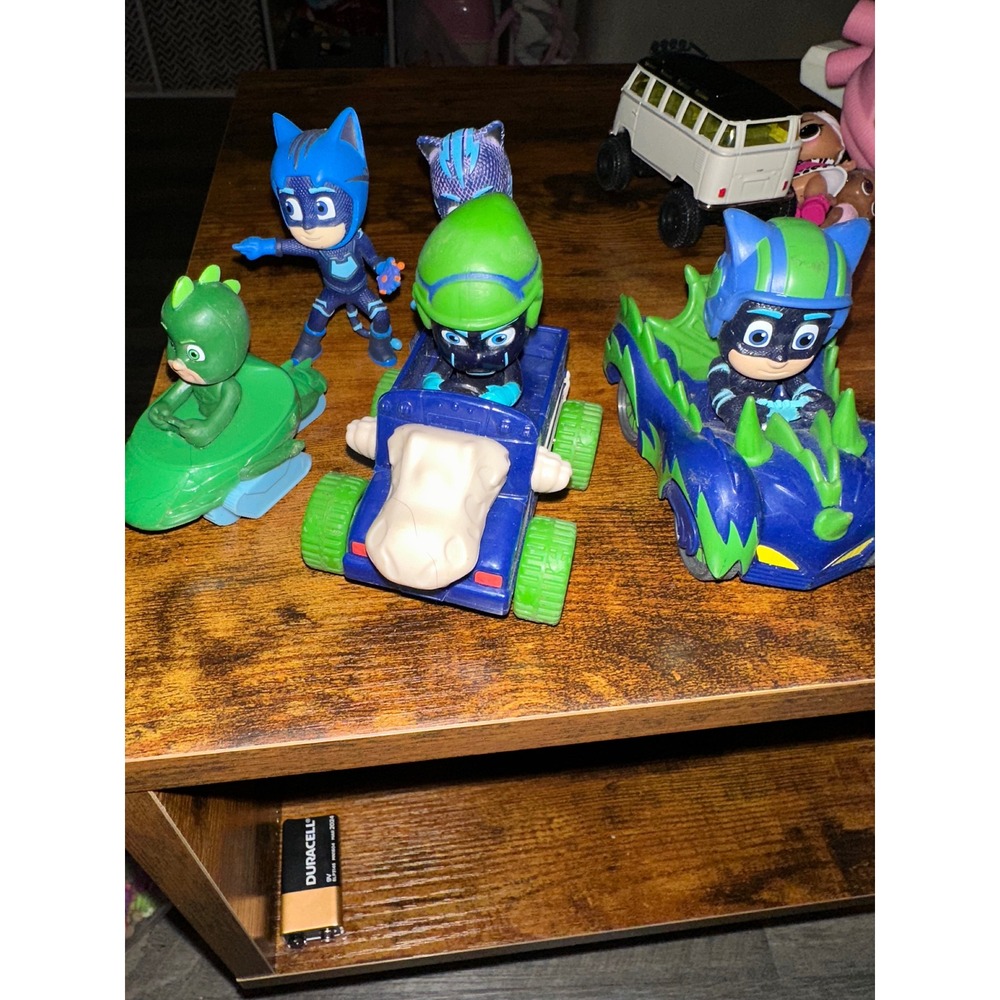 PJ Masks Toy Lot Catboy Gekko Action Figures and Vehicles Set